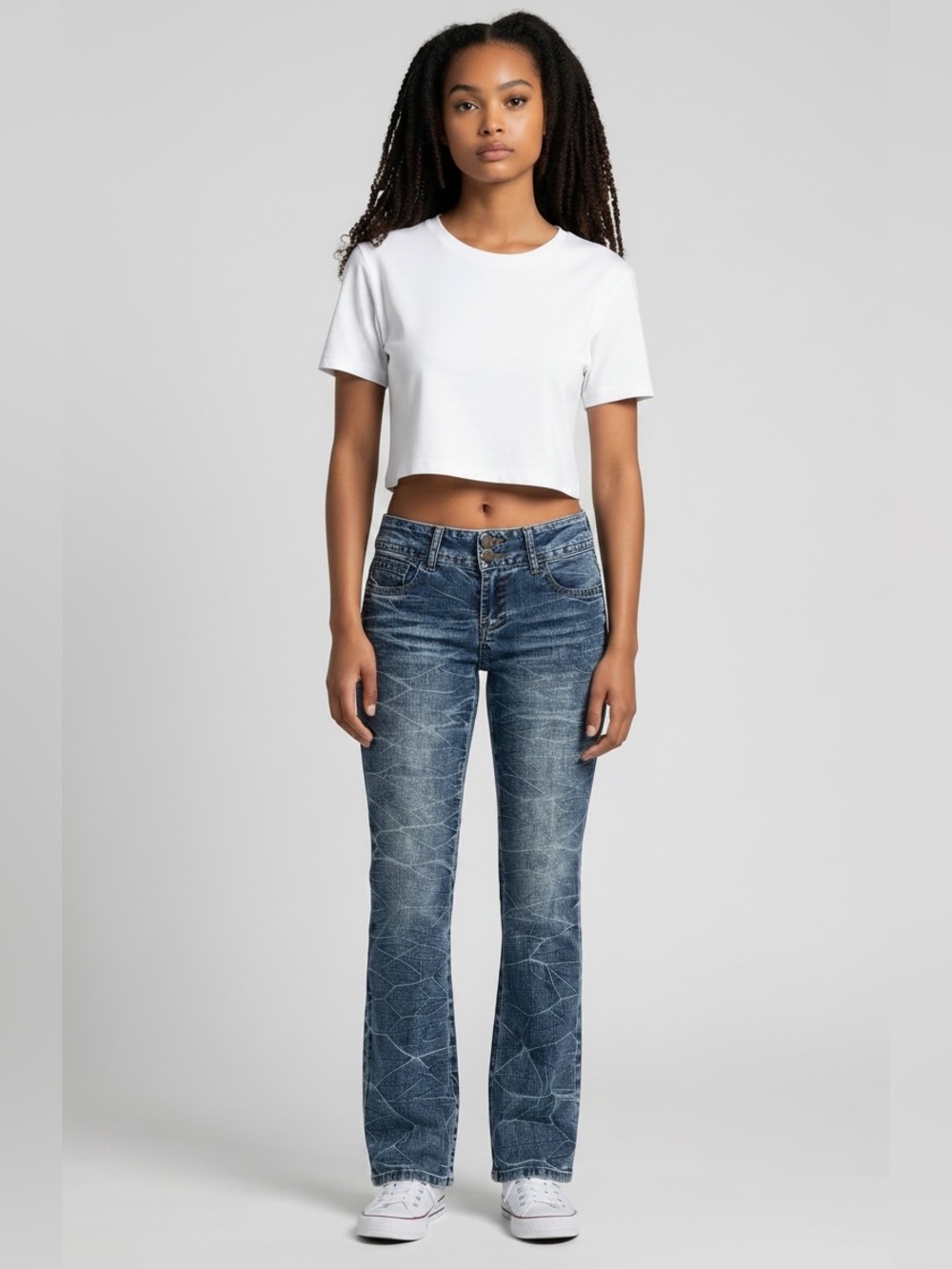 Lucy Vintage Y2K Studded Blue Washed Flare Jeans. Size small. 2000s staple